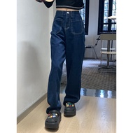 Rena|Bubble Play |Double Pocket Straight Denim Trousers _ Versatile/Slimmer Look/Loose/High Waist/Tr