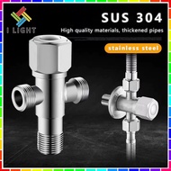 （Fast Delivery）Real 304 Stainless Steel One/Two Way Angle Valve 1/2" Angle Valve With Ring Cover For Faucet Toilet