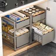 Kitchen Sink Rack Layered Dish Seasoning Sink Pull-out Storage Rack Cabinet Multi-Function Pull-out Basket