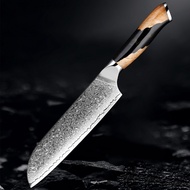 Pro Santoku VG10ทำครัว7นิ้วมีดสับพิเศษทำจากเหล็กดามัสกัสสำหรับเนื้อสัตว์ผักผลไม้มีดทำอาหาร