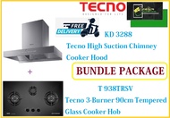 TECNO HOOD AND HOB BUNDLE PACKAGE FOR ( KD 3288 &amp; T 938TRSV ) / FREE EXPRESS DELIVERY