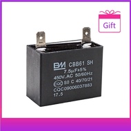 BM 7.5uF 450V AC 2-Terminal 2Pin CBB61 For Fan Motor Mini Split Capacitor