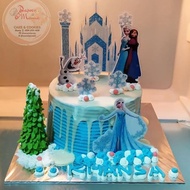 kue ultah frozen ukuran 16 / kue ulang tahun / birthday cake / frozen - brownies 22cm