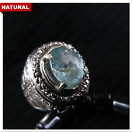 NATURAL AQUAMARINE BERYL - CINCIN BATU PERMATA NATURAL