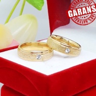 cincin titanium lapis emas gold stainless steel premium bagus banget untuk tunangan pasangan sendiri couple untuk hadiah pacar terkasih mewah untuk pria wanita