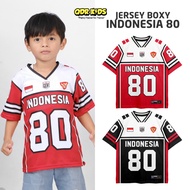 QDR KIDS Oversized Jersey for Indonesian Children's Independence Day 80 Special August 2025 Ages 2-1
