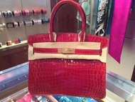 Hermes Birkin 30 新法拉利紅 鱷魚🐟金扣 鰐魚🐊 T刻 ❤️