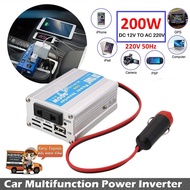 อินเวอเตอร์ 200W Car power Inverter 200 W Auto Car เครื่องแปลงไฟ USB DC 12V To AC 220 V 50Hz ที่ชาร์จแบตในรถและอินเวอเตอร์ (ร้านค้าไทย -มีประกันร้าน เสียเปลี่ยนใหม่)