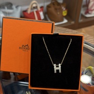 全新閑置品 HERMES NECKLACE 大POP H 奶茶x金 #愛馬仕項鍊