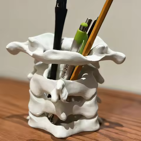 Simulation Human Spine Pen Holder Desktop organizer Storage Box Medical Anatomy spoof student office