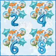 Party needs 17pcs bluey kids birthday party balloon set bluey birthday digital balloon party decorat