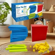 Kids Math Plaything: Base Ten Blocks Set with Counting Cubes