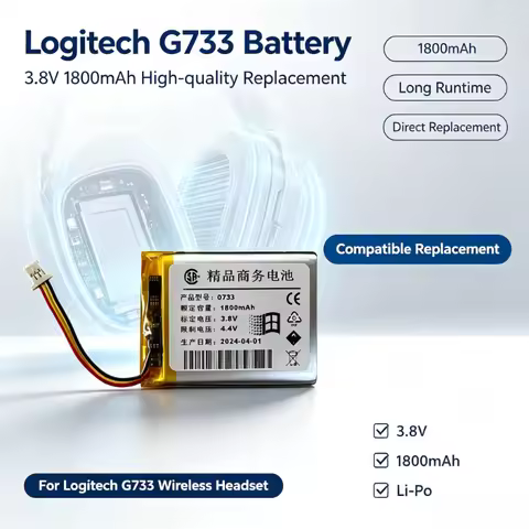 High-quality battery for Logitech G733 Wireless Headset Battery 3.8V 1800mAh