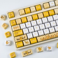 Pikachu Keycaps 130 Keys MOA Profile PBT Dye Sublimation Aula F75 F99 RK100 Mechanical Keycaps Round