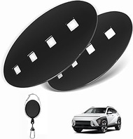 BestEvMod Morse Code Emblem Compatible with Hyundai KONA/KONA Electric KONA EV 2024 Accessories ABS Badges Front &amp; Rear Set of 2 Hollow Design (Black)