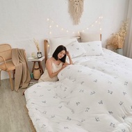 超柔瞬暖法蘭絨床包 被套 鋪棉暖暖被/床單 兩用被毯/FL032