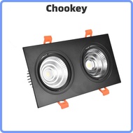CHOOKMY Downlight, AC85-265V White Light 6000K Recessed Ceiling Light, Energy Saving Aluminum 2 X 7W