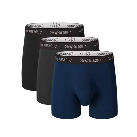 Separatec 3 Pack Men's Underwear Basic Modal Rayon Soft Breathable Dual Pouch Boxer Briefs Sweatpant