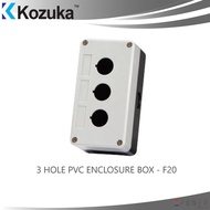 KOZUKA PVC ENCLOSURE BOX 3HOLE F20 KB2-E SERIES 22mm CONTROL COMPONENTS FOR PILOT LAMP/BUZZER/SELECTOR/PUSH BUTTON