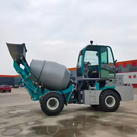 Automatic Feeding 1.5m3 Concrete Mixer Truck Self Loading Cement Mixing Machine