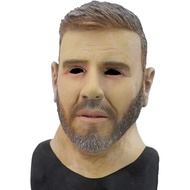 HENGYUTOYMASK Topeng Muka Manusia Lateks Kostum Pesta Lelaki Kuat Pakaian Cosplay Halloween Novelty