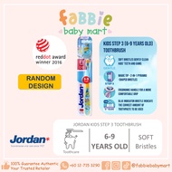 [Fabbie Baby Mart]JORDAN Kids Step 3 Toothbrush (6-9 Years Old) - Soft Bristle (Bear Design)