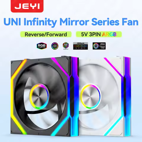 JEYI ARGB Infinity Mirror PC Fans Hydro Bearing Fan 30dB(A) 12CM cooling fan 5V3 pin PWM 800-2000RPM