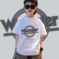 NEW เด็กใหม่ Wrangler เสื้อยืดเด็กผ้าฝ้าย ผ้าฝ้าย 100% Childrens T-shirt