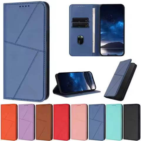 Magnetic Card Slots Leather Case For ZTE Blade A32 A33S A53 Pro A72S A73 A34 A54 A35 A55 A75 Fresh 5