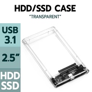 กล่องใส่ฮาร์ดดิสก์แบบใส USB3.1 External Hard Drive Enclosure SATA to Type-C/ Type-C to Type-C สำหรับ HDD/SSD 2.5"