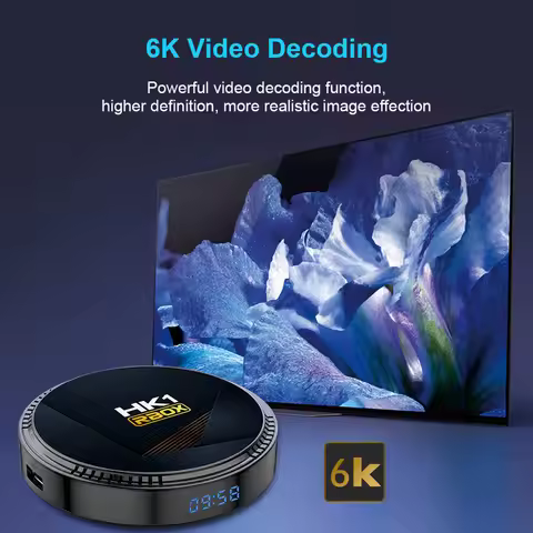 Android 12.0 Smart TV Box BT5.0 Digital Display HK1 RBOX-H8 WIFI6 Allwinner H618 Quad-core 4K H.265 