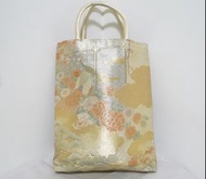 日本製 Genuine Japanese Kimono Silk Obi Remake Tote Bag Local Handmade Handbag Old Traditional Floral B