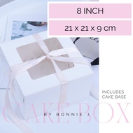 [SG Seller] 8 INCH CAKE BOX WITH WINDOW PASTRY BOX CHEESECAKE BOX BROWNIES BOX White Color (Include 