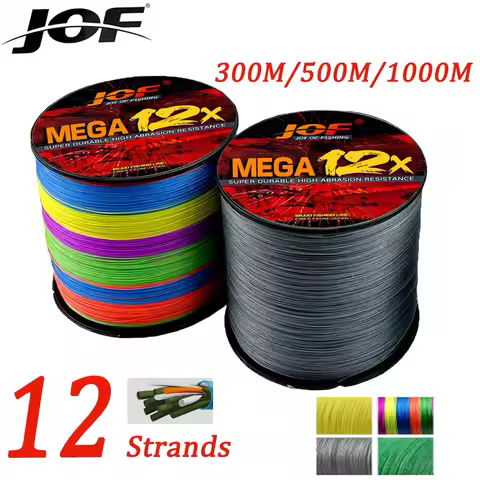 JOF 12 Strands Fishing Line 300M 500M 1000M Real X12 Braids Full Length Multifilament Fishing Line P