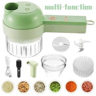 4 in 1 Portable Handheld Electric Vegetable Slicer USB Rechargeable Food Processor Garlic Chili Cele