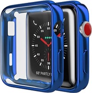D &amp; K Exclusives for Apple Watch Case 40mm Series 6 Series 5 with Screen Protector, 2 Pack Soft TPU All-Around Protective Case for iWatch Series 5 40mm, Reflective Blue