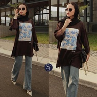 STURDY| Women's oversized t-shirt, 7/8 sleeve t-shirt material, Coffee You Are