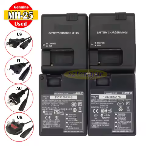 Used Original MH-25 Charger for Nikon D850 D800 D800E D810 D810E D600E D500 D7000 D7100 D7200 D7500 