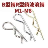 B-Type Pin R-Type Wave M1-M8 Stainless Steel Elastic Opening R-Shaped Latch Card Hairpin M2m3m4m D27