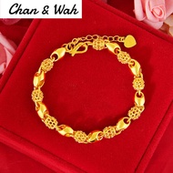 Chan Wah Malaysia Jewellery Gold 916 Original Malaysia Hollow Exquisite Bracelet Ladies Gold Bangle Bracelet for Women Rantai Tangan Emas 916 Original Gelang Tangan Perempuan Viral Murah Emas Korea Cop 916
