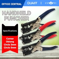 QUAFF Single Handheld Puncher METAL BODY ID Puncher (OBLONG / CIRCLE / CORNER) | OCT