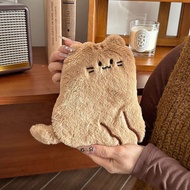 TWS Hot Water Bottle Bag Pack Fluff Heat Preservation Silicone Injection Cute Plush Cat Girl Dormito