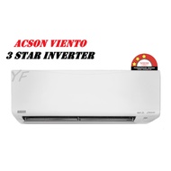 (IPOH AREA)ACSON VIENTO 3STAR INVERTER WALL MOUNTED AIR CONDITIONER R32 WIFI (1.0HP-2.5HP)