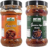 Green Piece Mango Pickle and Methiua Keri Pickle (500gm) (Pack of 2) (2 x 500 g).