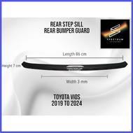 ◄ ◝ ◒ ♛ REAR STEP SILL/REAR BUMPER GUARD FOR TOYOTA VIOS (2019 TO 2024) BLACK