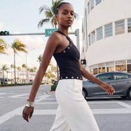 MAIJA BLACK Summer Vacation Halter Neck Cross Strap Grommet Ribbed Top Fashion Yk2k Tops Outfits V-N