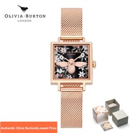 AUTHENTIC Olivia Burton Watch OB Woman Square Dial 3D Bee Watch Rose Gold