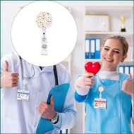 KOK Flower Badge Holder Retractable Badge Holder with Metal Clip ABS Badge Holder