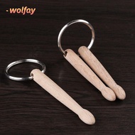 YOLANDA Drum Sticks Key Ring, Wood Gift Drumsticks Keychain,  Metal Mini Drumstick Grommets