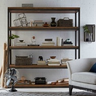 Multi-layer Bookshelf American Style Iron Art Floor-standing Storage Rack Minimalist Board loft Stor